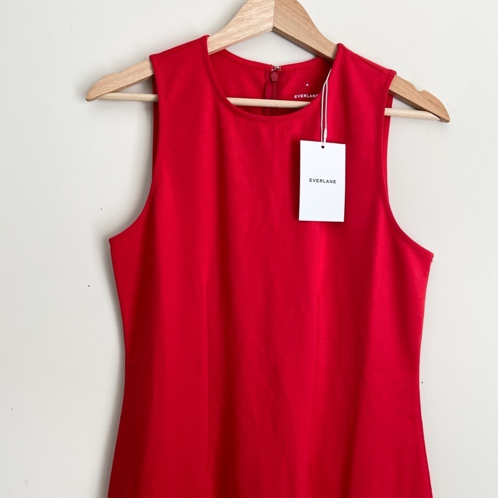 NWT Everlane ‘The Dream 90’s Shift Dress’ Organic Cotton Classic Red - Picture 5 of 10